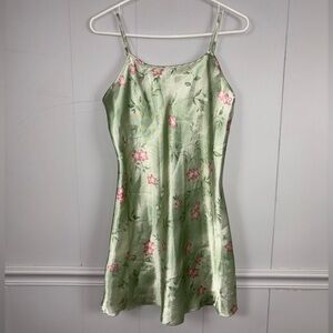Avon Mint Green Floral Slip Dress Y2K Croquette Mini Small Cottagecore Summer